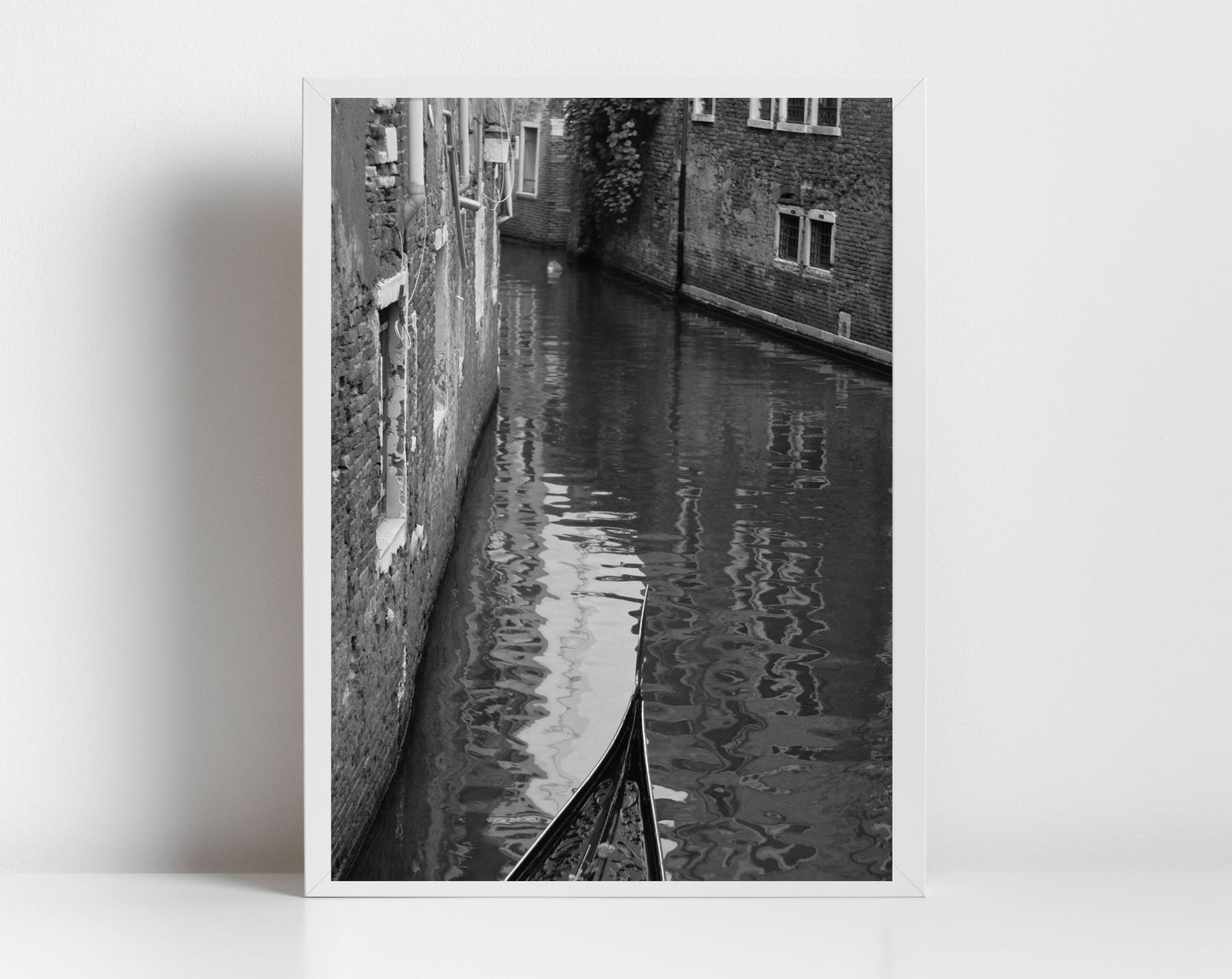 Venice Gondola Black And White Photography Print Italy Wall Art