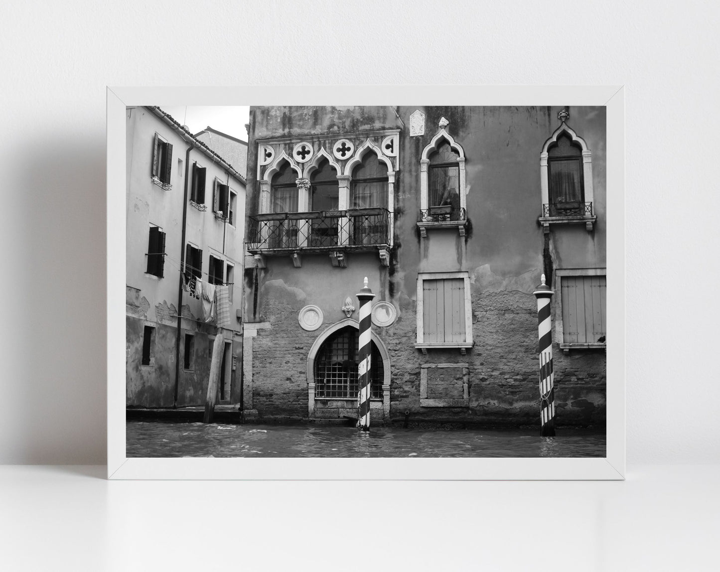 Venice Italy Fine Art Black And White Photography Print: Venetian Gothic Architecture Pali Da Casada