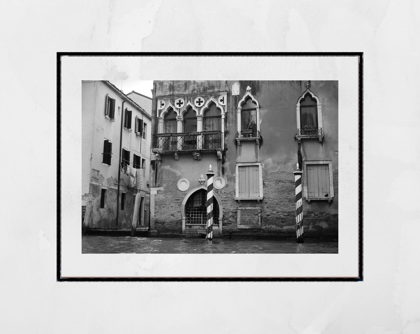 Venice Italy Fine Art Black And White Photography Print: Venetian Gothic Architecture Pali Da Casada
