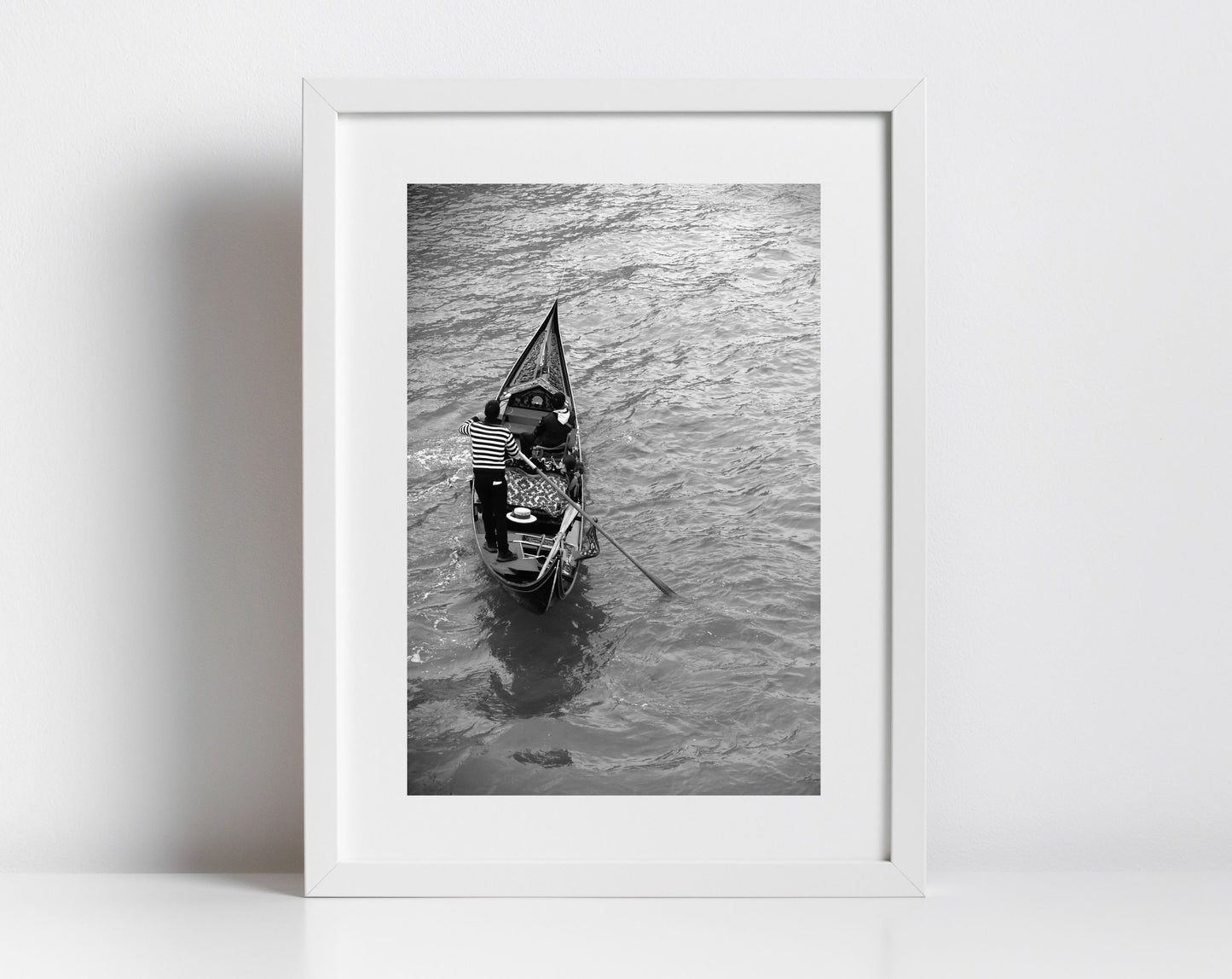 Venice Gondola Fine Art Black And White Photography Print Italy Wall Art