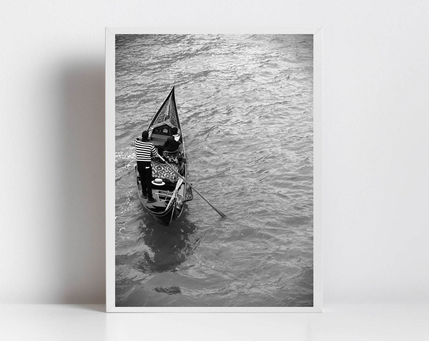 Venice Gondola Fine Art Black And White Photography Print Italy Wall Art