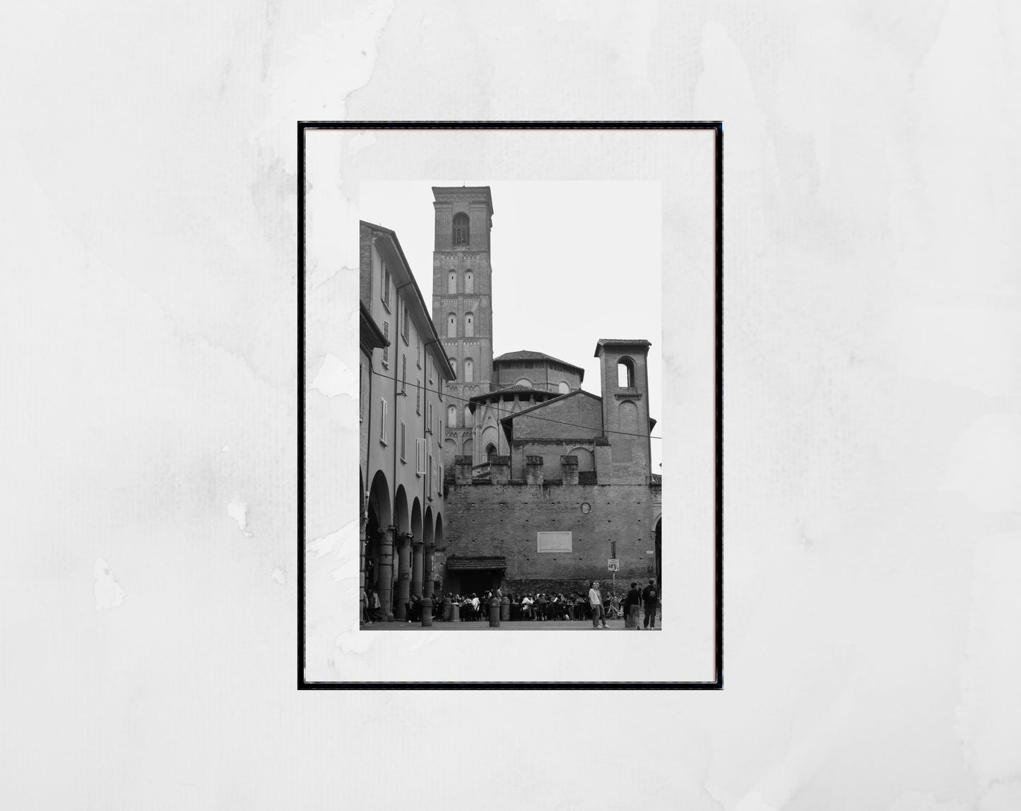Piazza Giuseppe Verdi Bologna Black And White Photography Print
