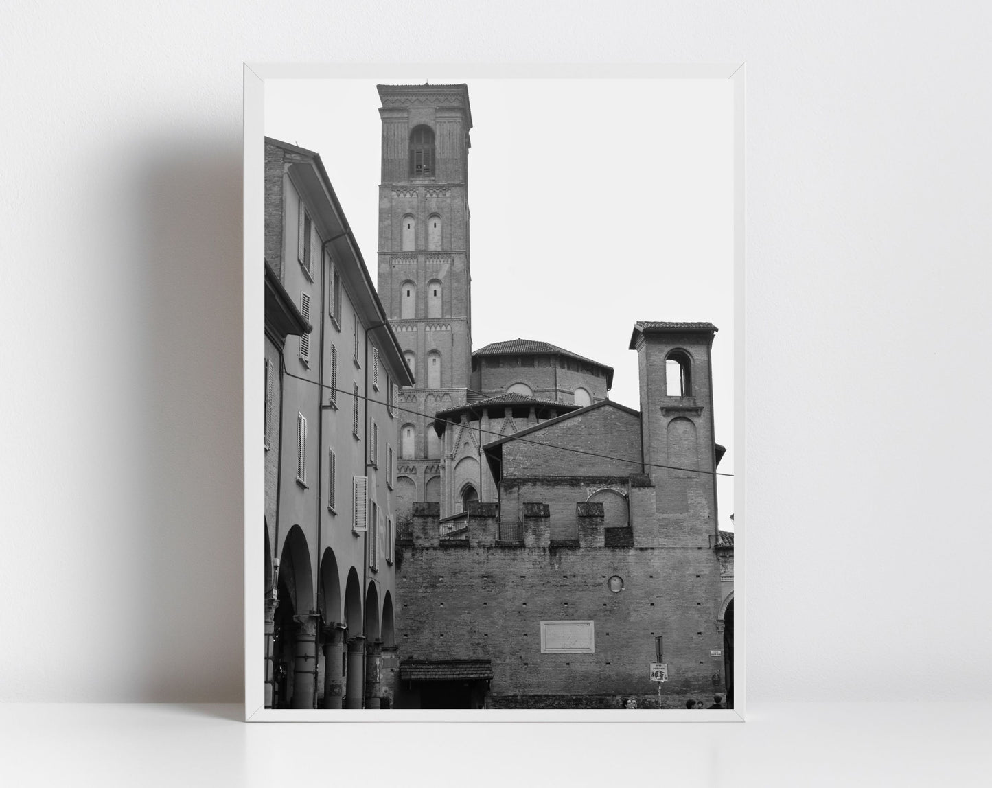 Piazza Giuseppe Verdi Bologna Black And White Photography Print