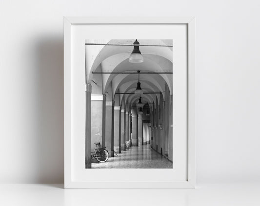 Bologna Portico Italy Fine Art Black And White Photography Print