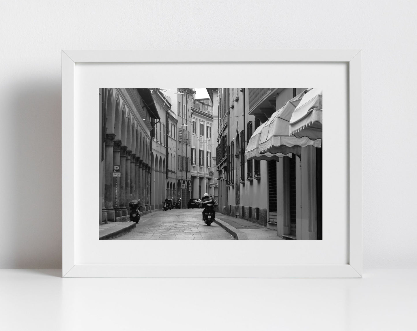 Bologna Italy Street Black And White Photography Print