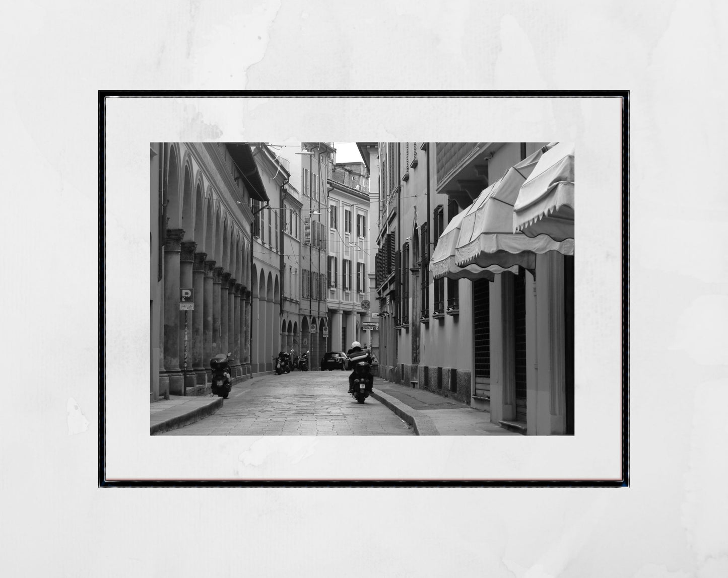 Bologna Italy Street Black And White Photography Print