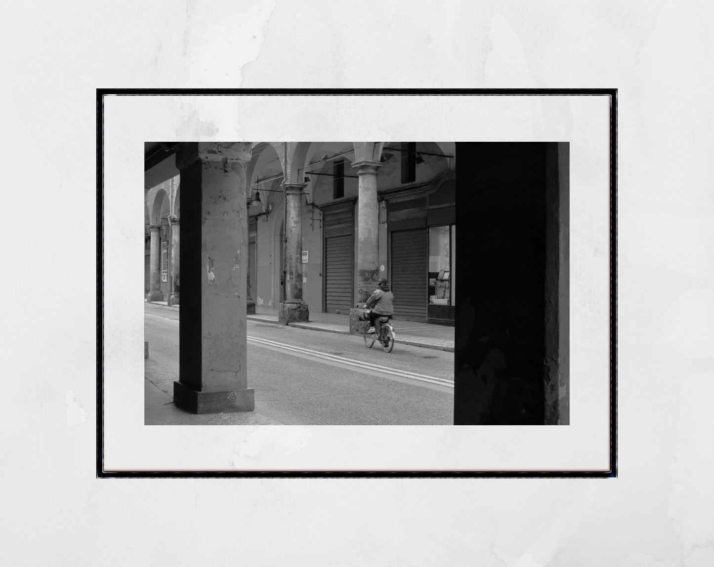 Bologna Italy Fine Art Black And White Photography Print Cyclist Wall Art