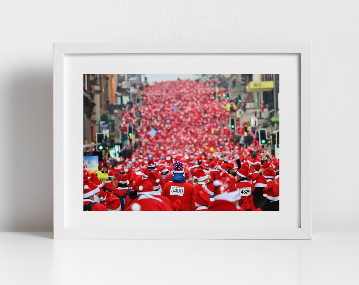 Santa Dash Glasgow Christmas Photography Print