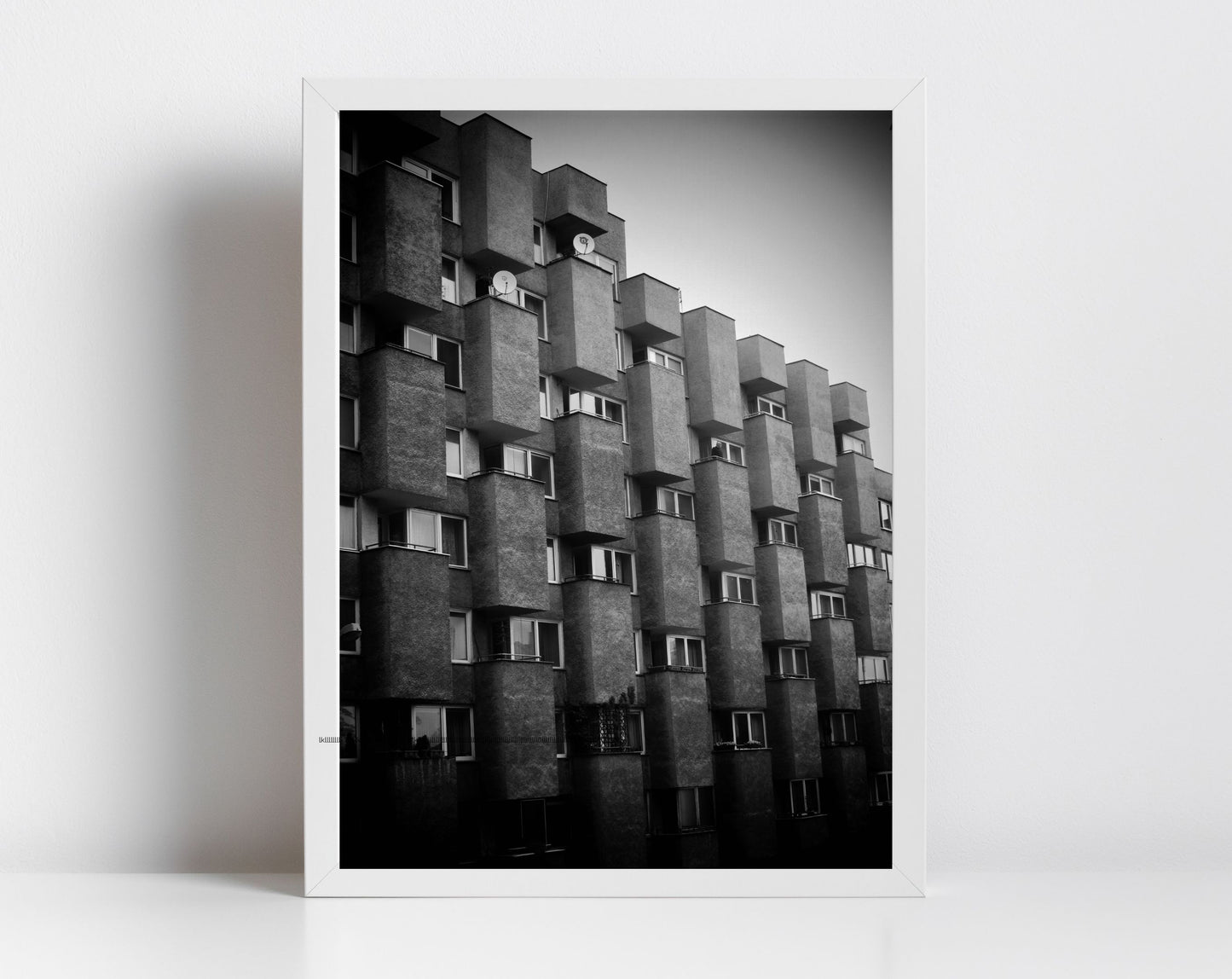 Warsaw Brutalist Black And White Photography Print
