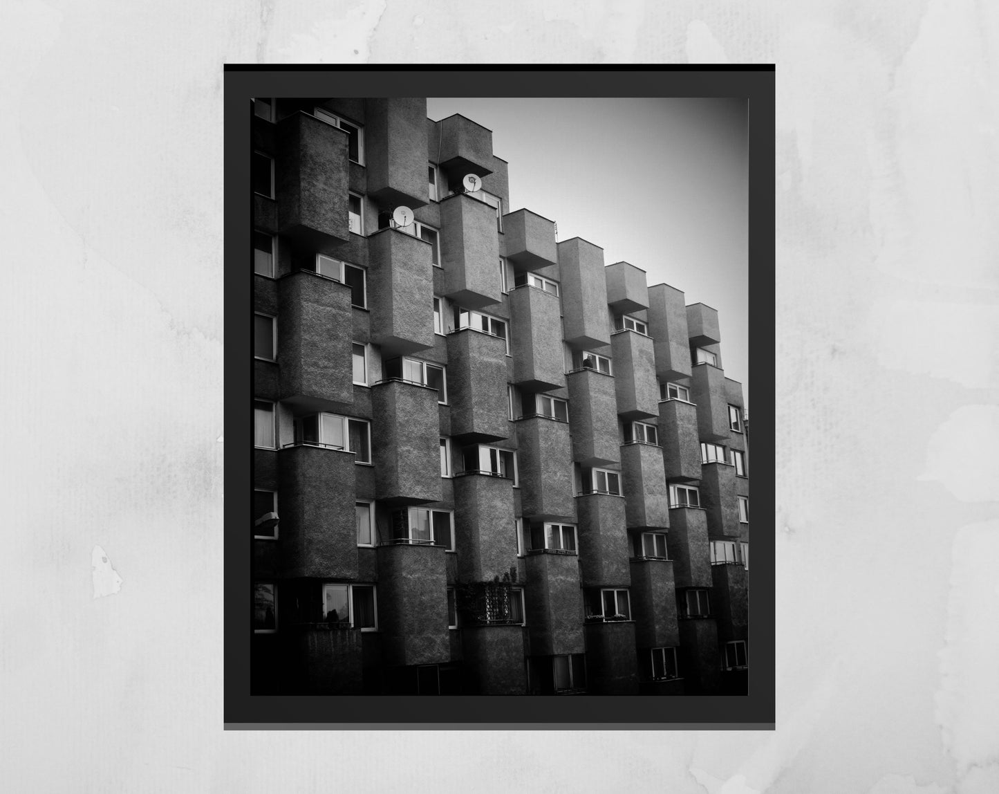 Warsaw Brutalist Black And White Photography Print