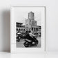 Bologna Stadio Renato Dall'Ara Vespa Black And White Photography Print