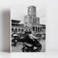 Bologna Stadio Renato Dall'Ara Vespa Black And White Photography Print