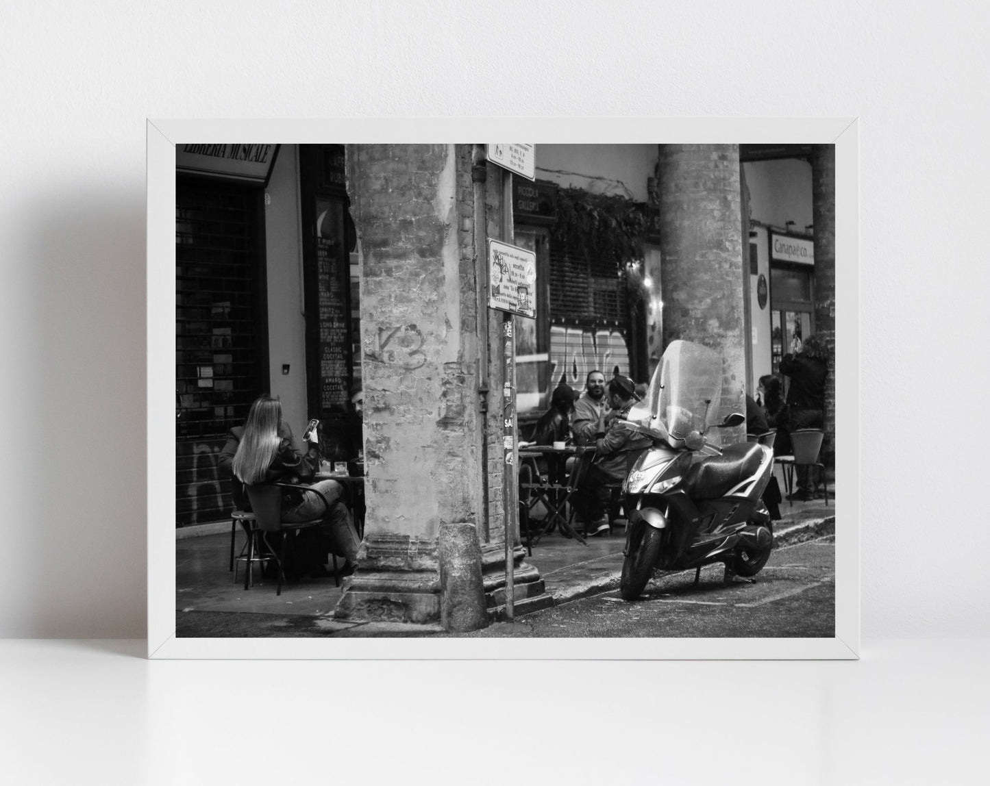 Bologna Via Riva di Reno Black And White Photography Print