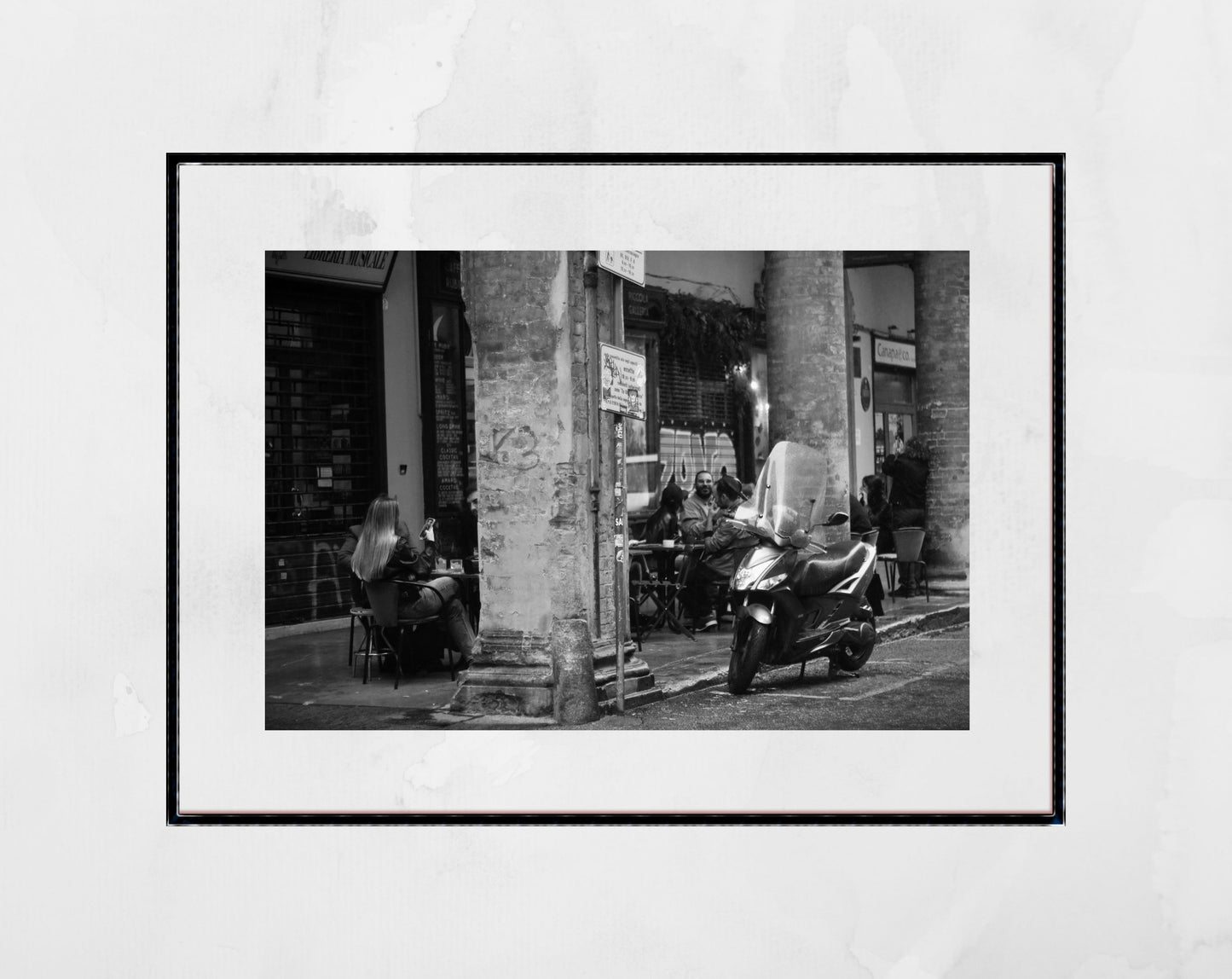 Bologna Via Riva di Reno Black And White Photography Print