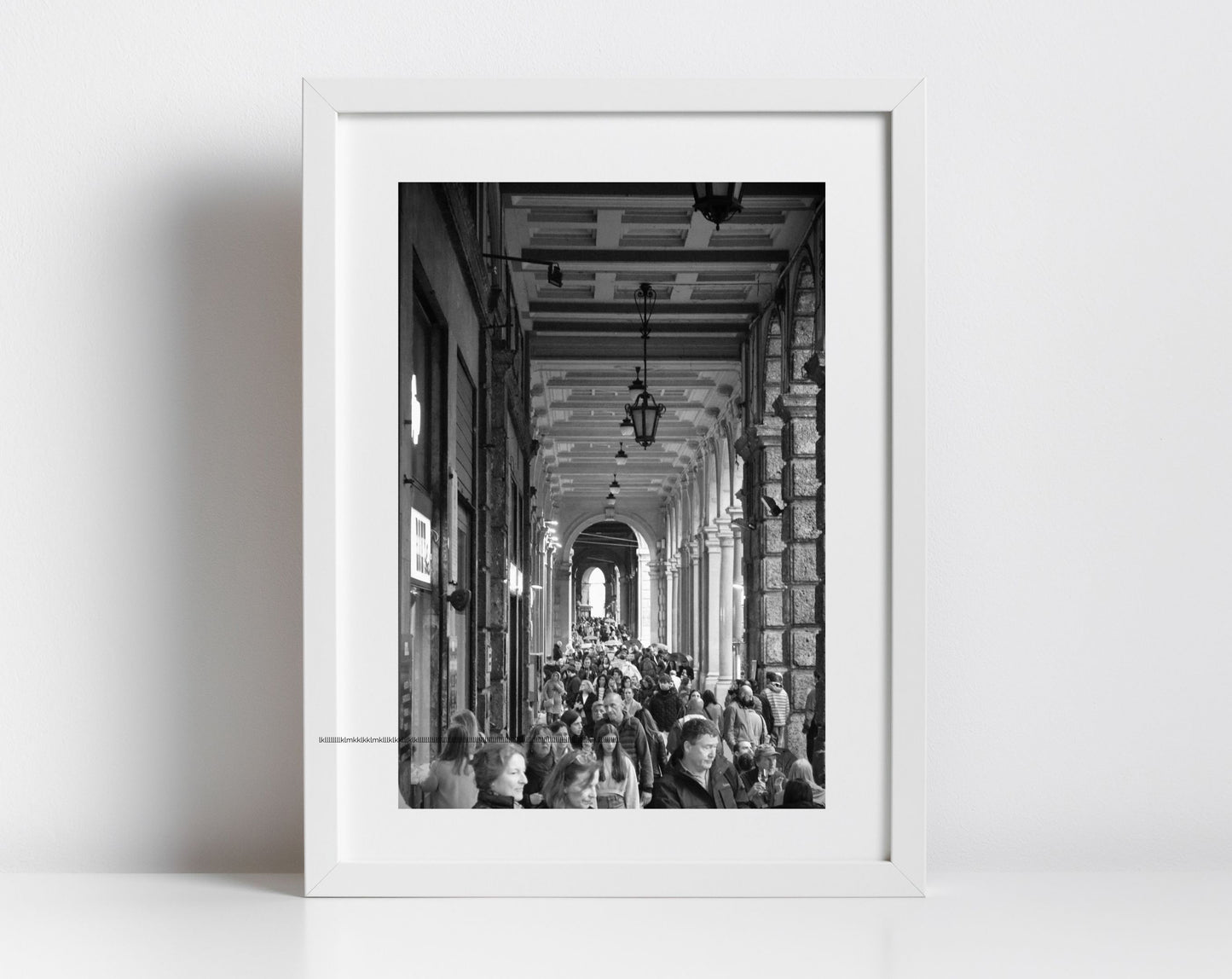 Bologna Italy Portico Black And White Photography Print
