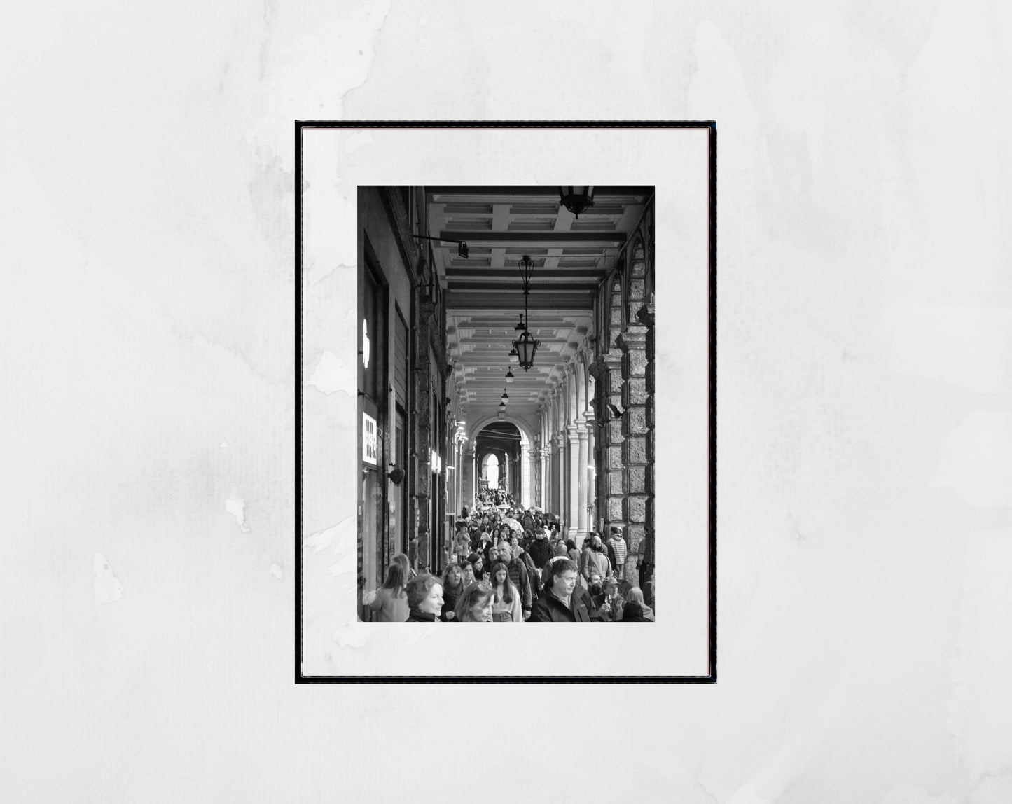 Bologna Italy Portico Black And White Photography Print