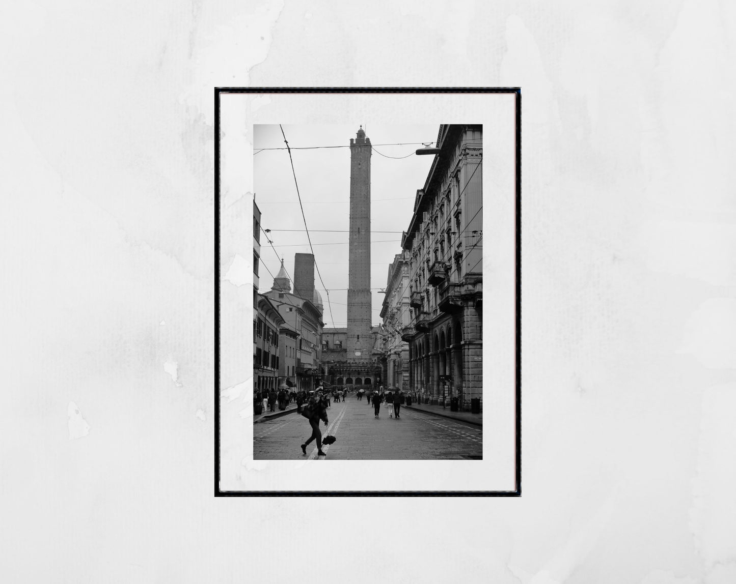 Bologna Two Towers Italy Black And White Photography Print