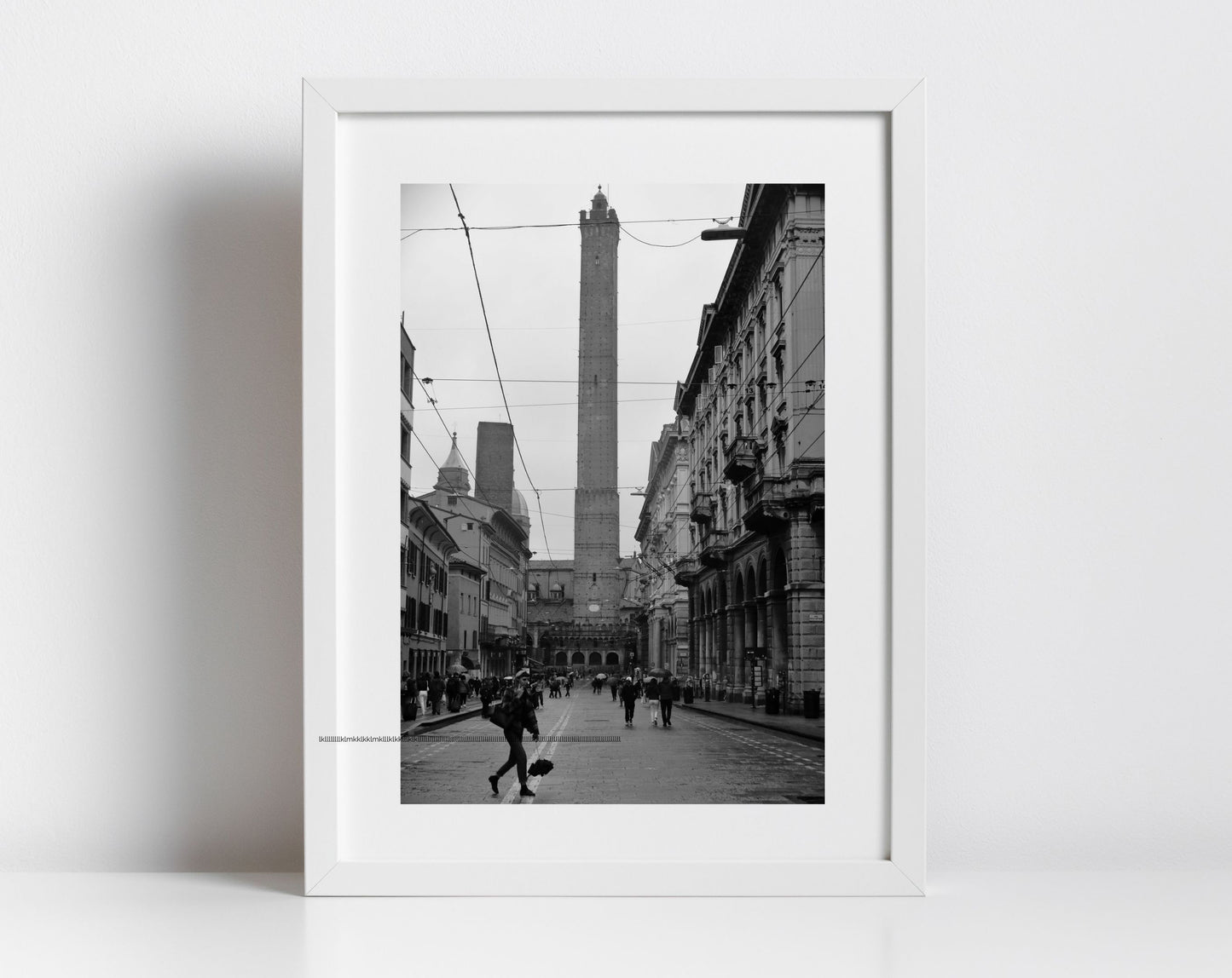 Bologna Two Towers Italy Black And White Photography Print