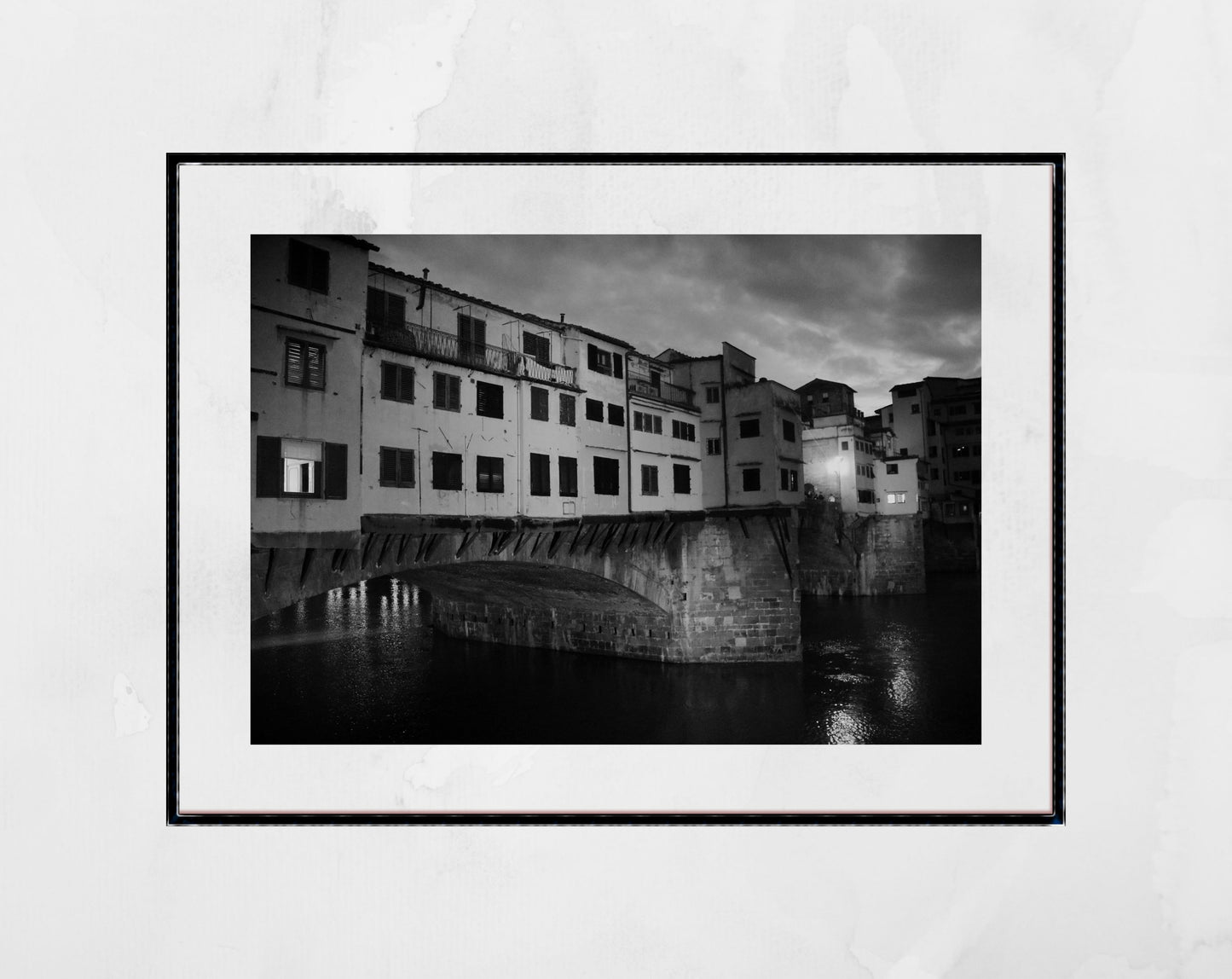 Ponte Vecchio Florence Italy Fine Art Black And White Photography Print