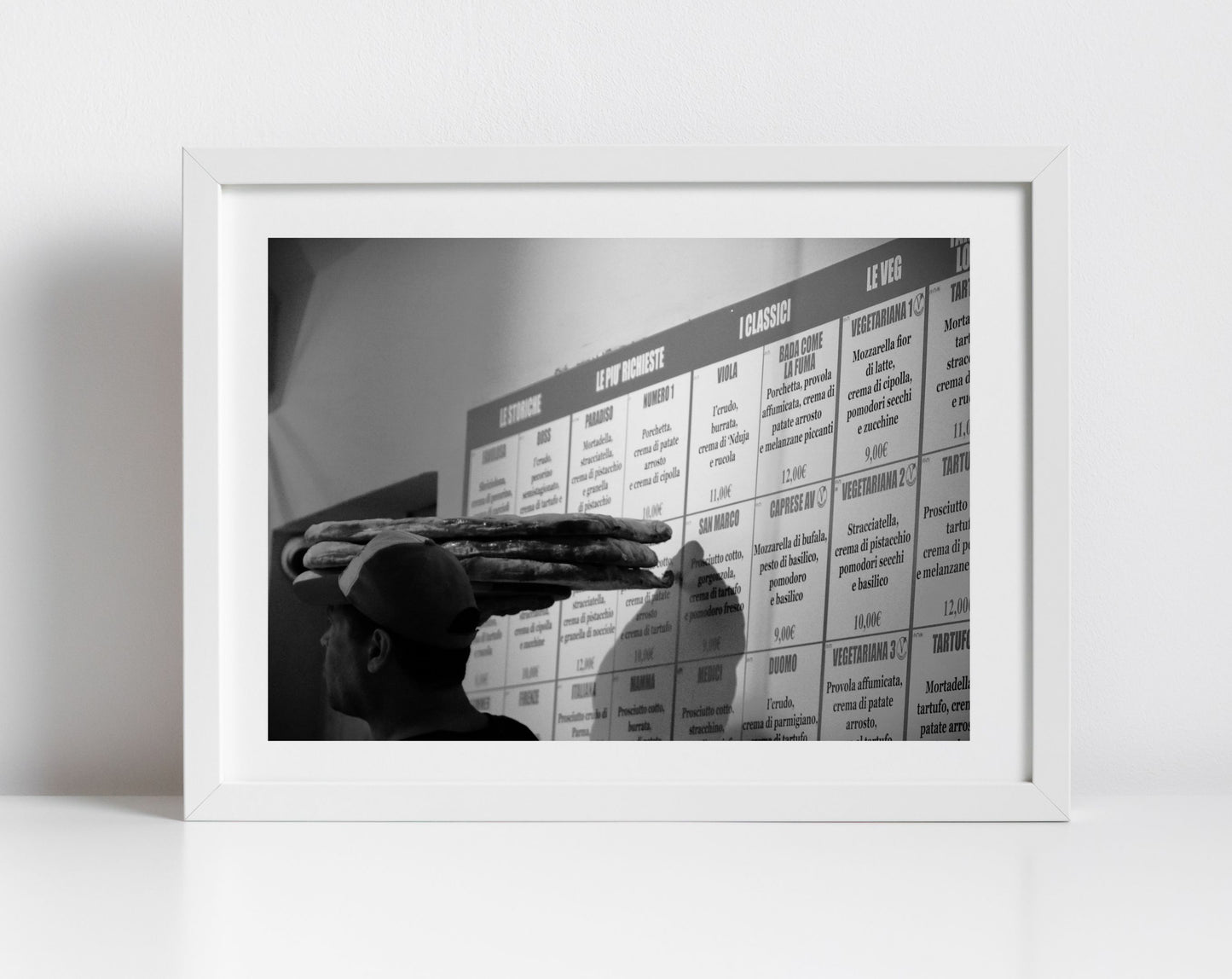 Florence Italy All’Antico Vinaio Black And White Photography Art Print