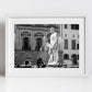 Florence Italy Fountain Of Neptune Print: Black And White