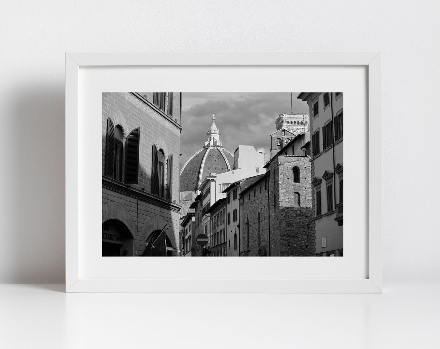 Florence Via Panzani Italy Black And White Photography Art Print