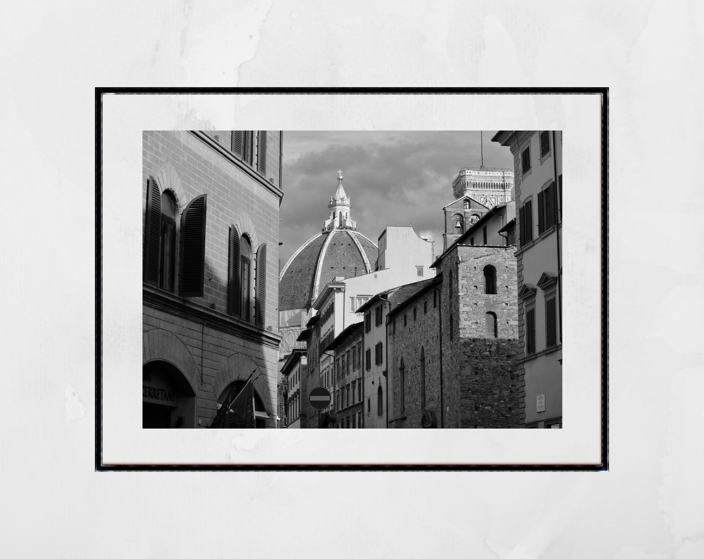 Florence Via Panzani Italy Black And White Photography Art Print