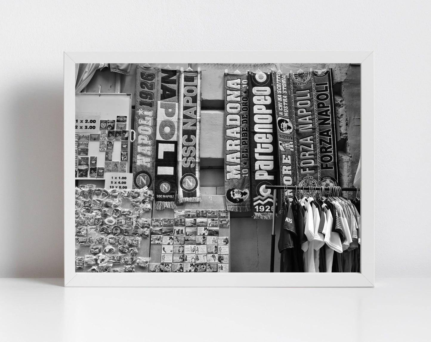 Napoli Football Club Black And White Photography Art Print