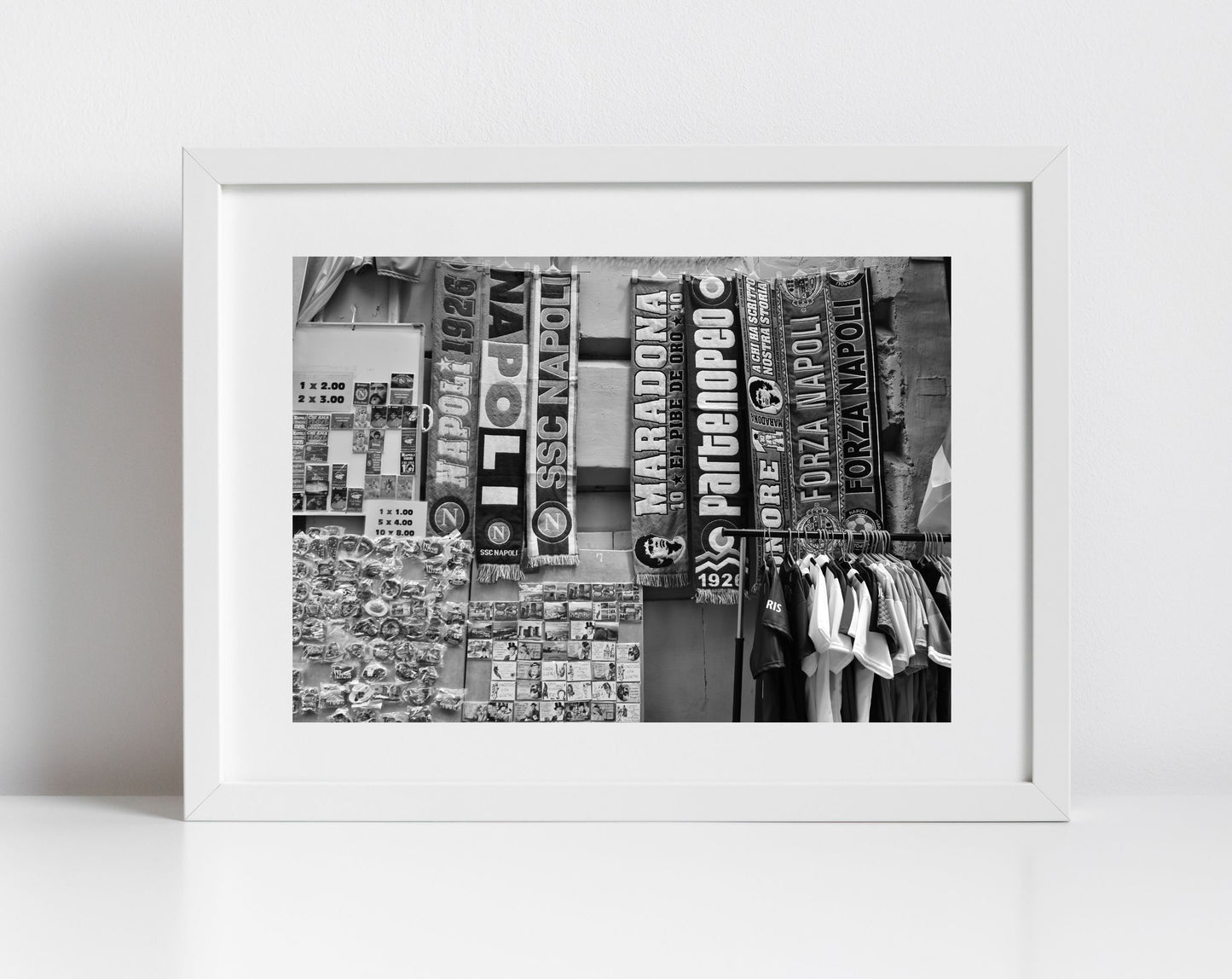 Napoli Football Club Black And White Photography Art Print