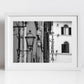 Florence Italy Pizzeria Black And White Photography Art Print