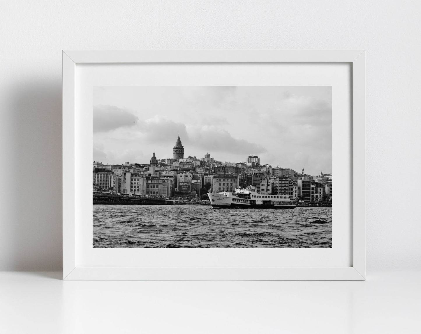 Istanbul Galata Tower Eminonu Black And White Photography Print Wall Art