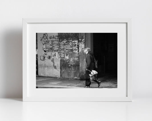 Communist Street Black And White Photography Print: Bologna Italy Wall Art