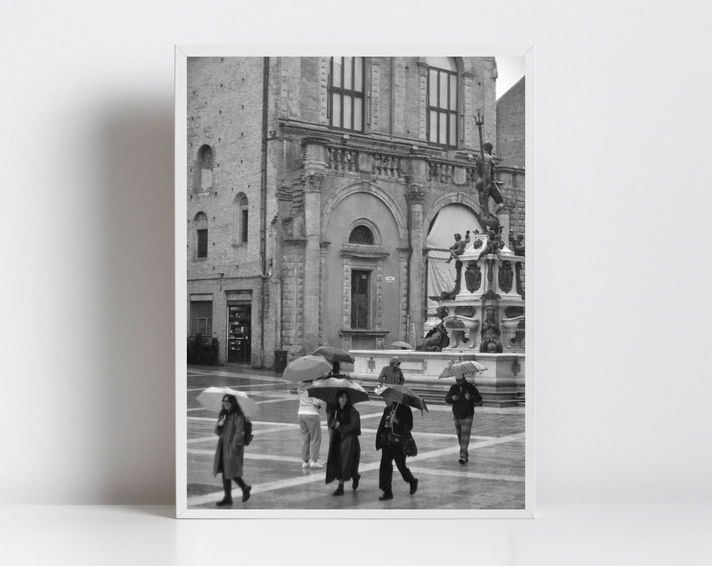 Bologna In The Rain Black And White Photography Print