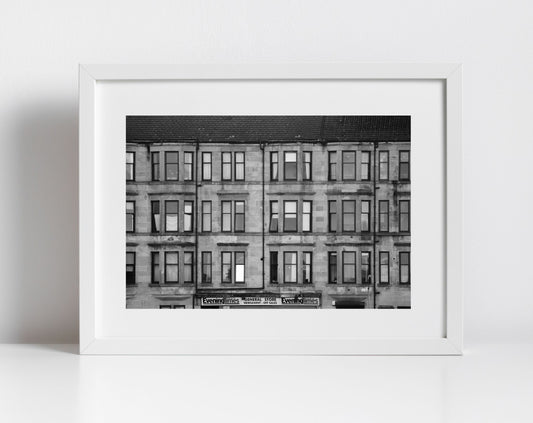 Glasgow Tenements Ibrox Black And White Photography Wall Art