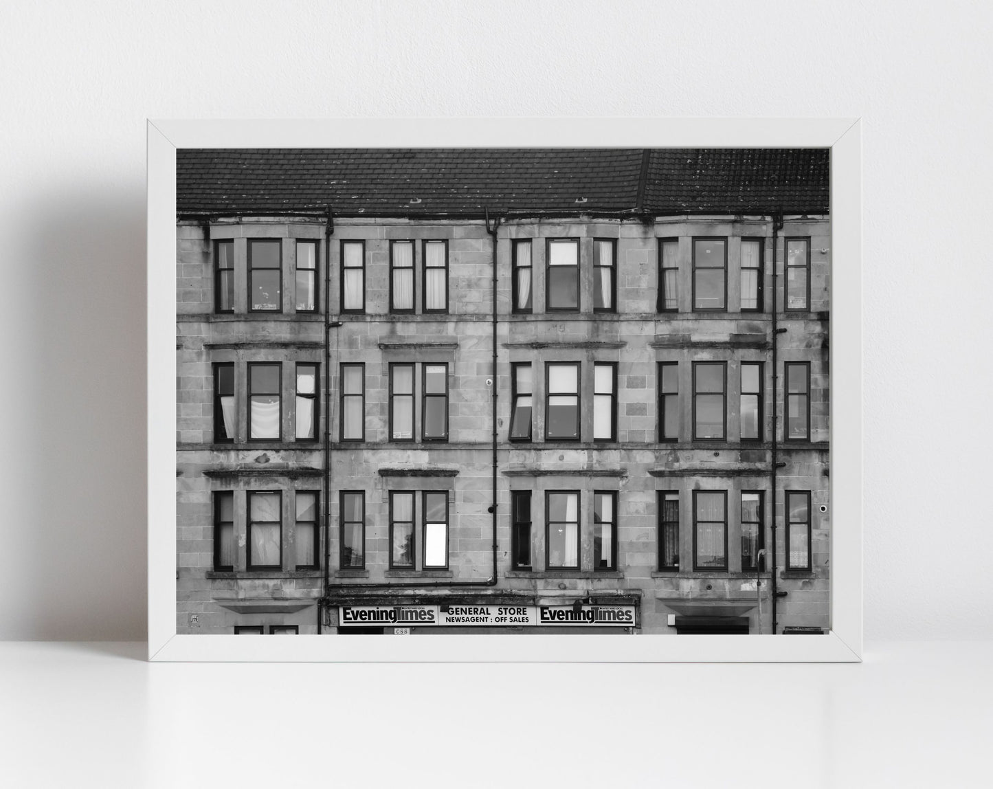 Glasgow Tenements Ibrox Black And White Photography Wall Art