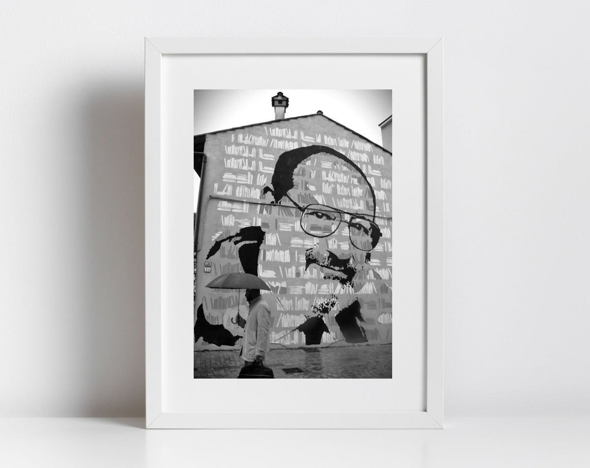 Umberto Eco Bologna Italy Black And White Photography Print