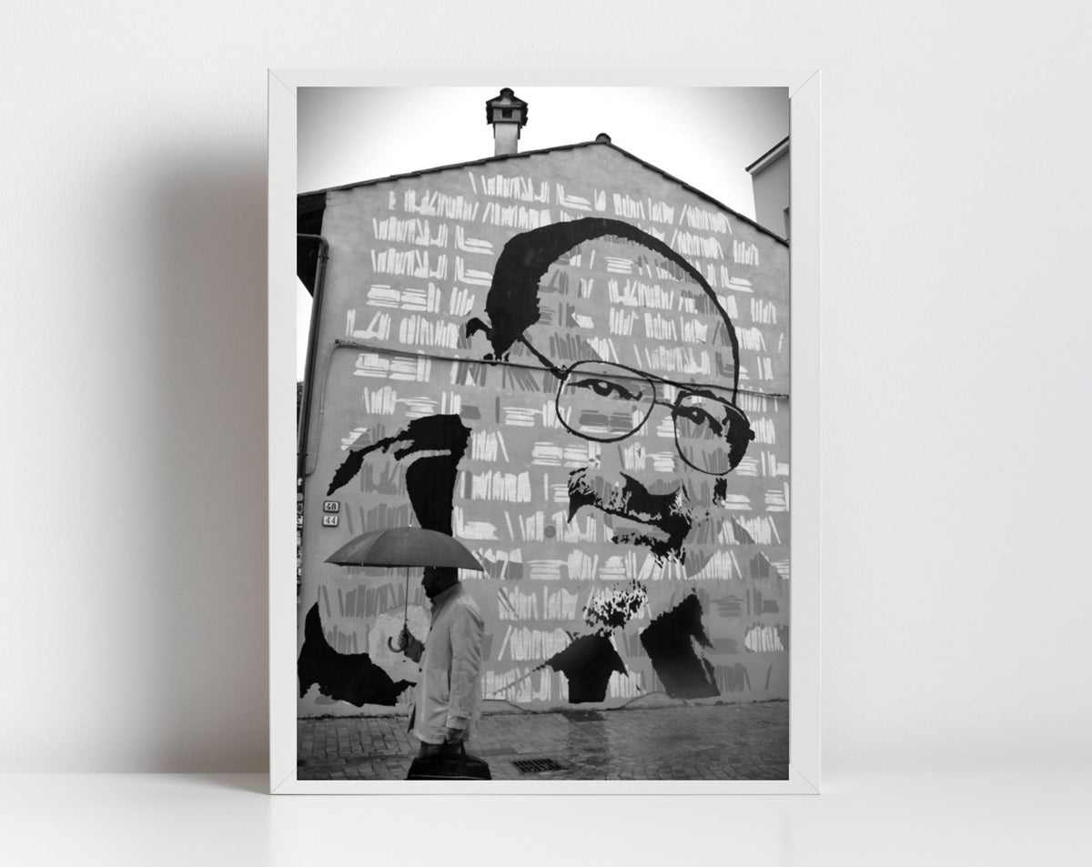 Umberto Eco Bologna Italy Black And White Photography Print