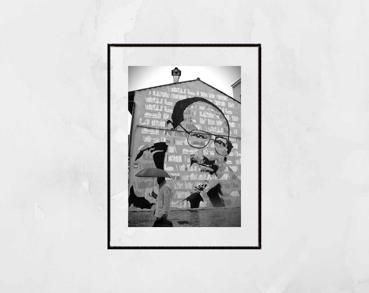 Umberto Eco Bologna Italy Black And White Photography Print