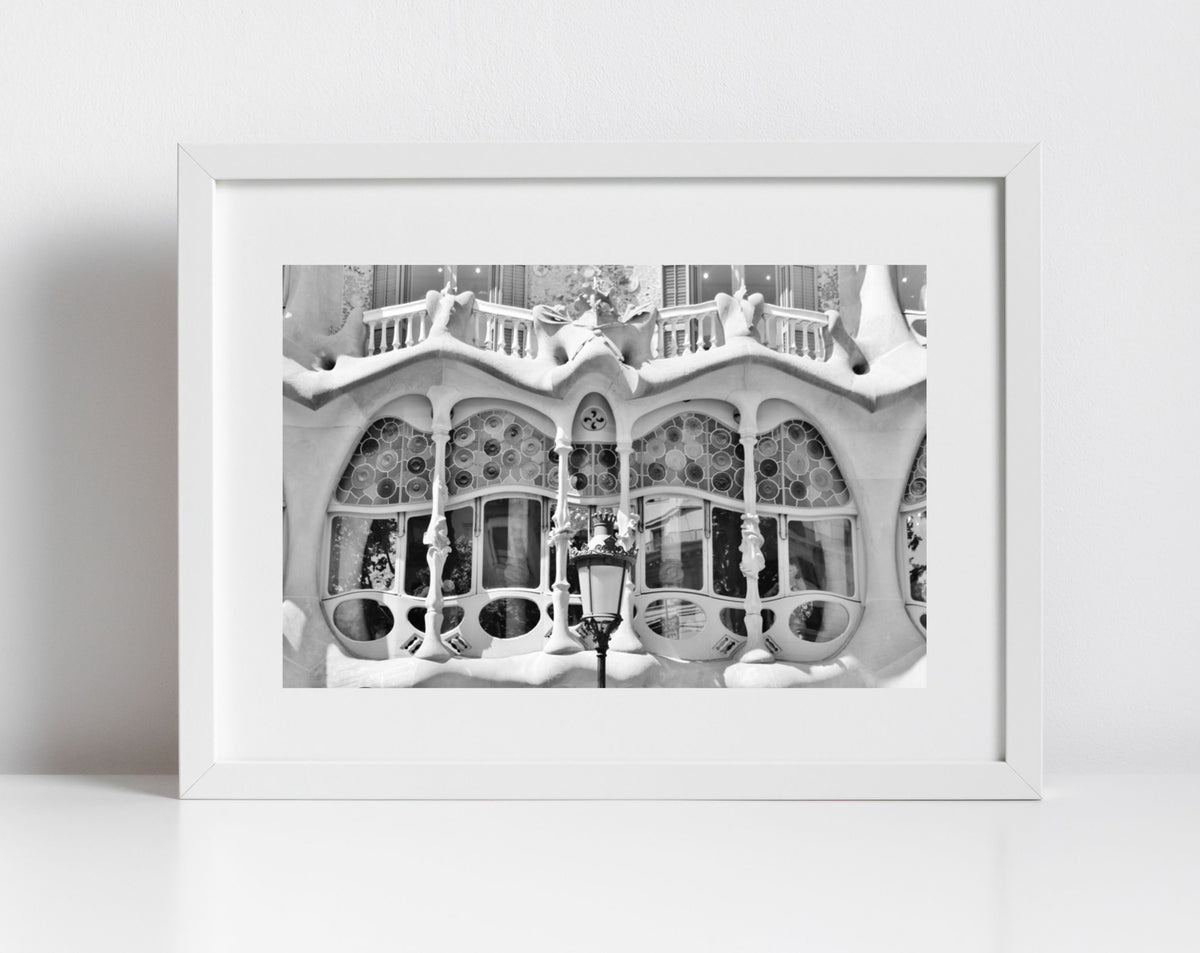 Gaudi Casa Batlló Black And White Photography Print
