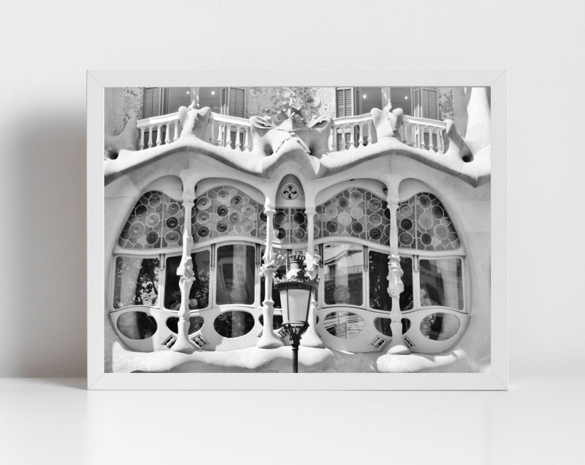 Gaudi Casa Batlló Black And White Photography Print