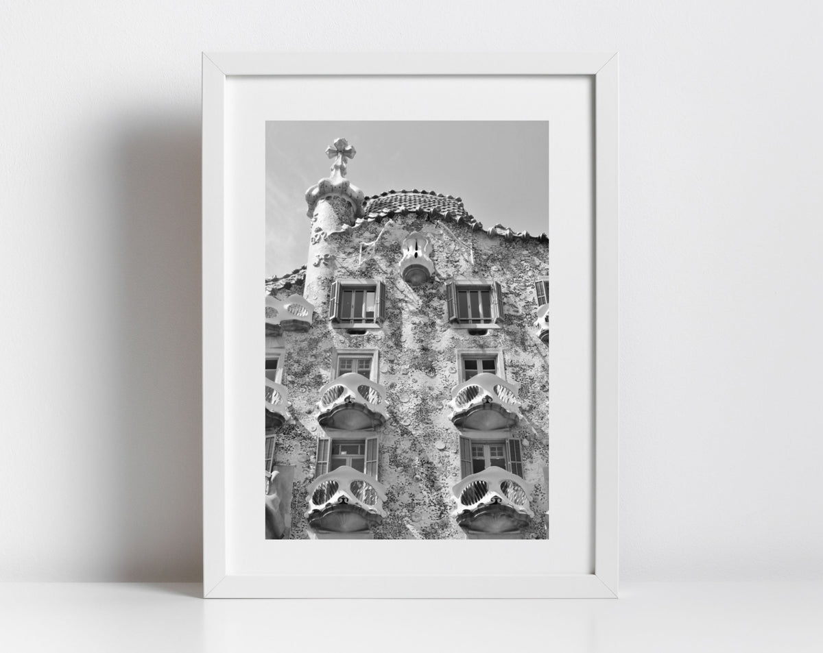 Casa Batlló Gaudi Black And White Photography Print