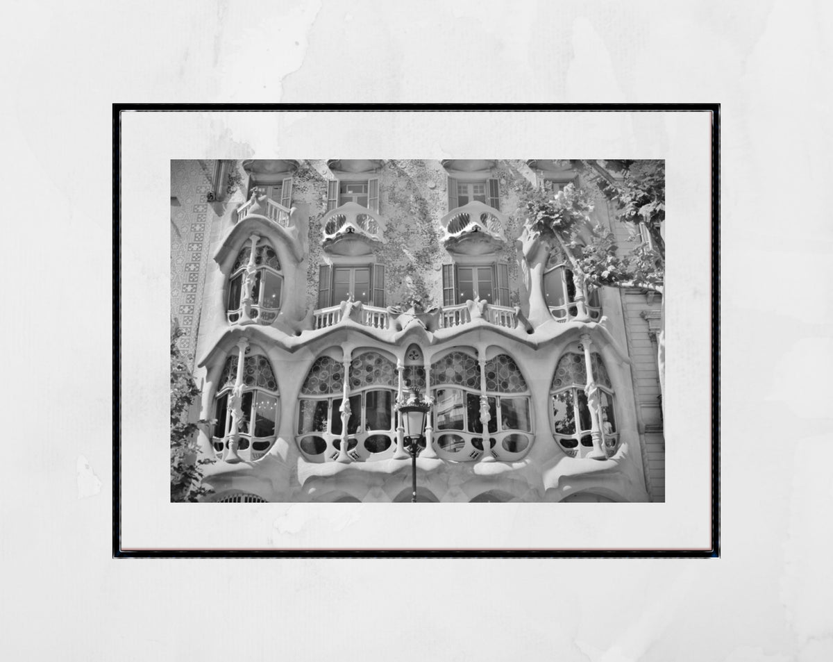 Gaudi Casa Batlló Barcelona Black And White Photography Print