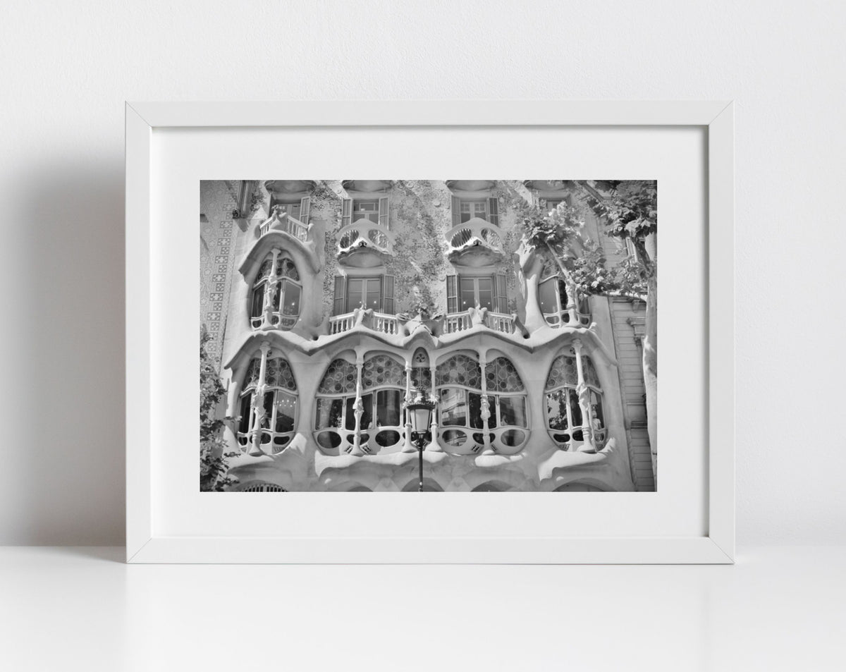 Gaudi Casa Batlló Barcelona Black And White Photography Print