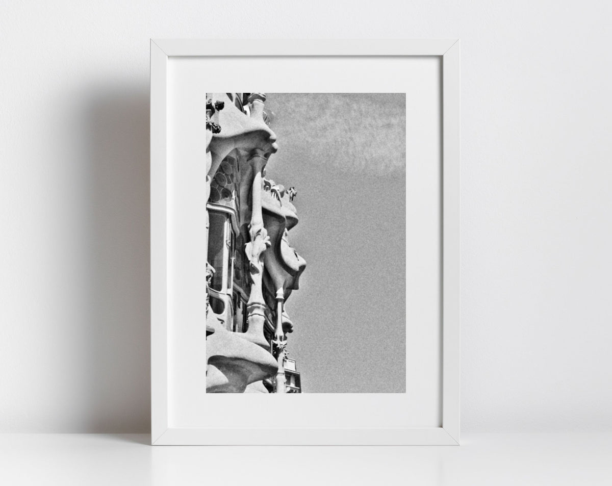 Barcelona Casa Batlló Gaudi Black And White Photography Print