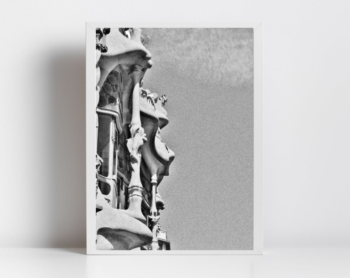 Barcelona Casa Batlló Gaudi Black And White Photography Print