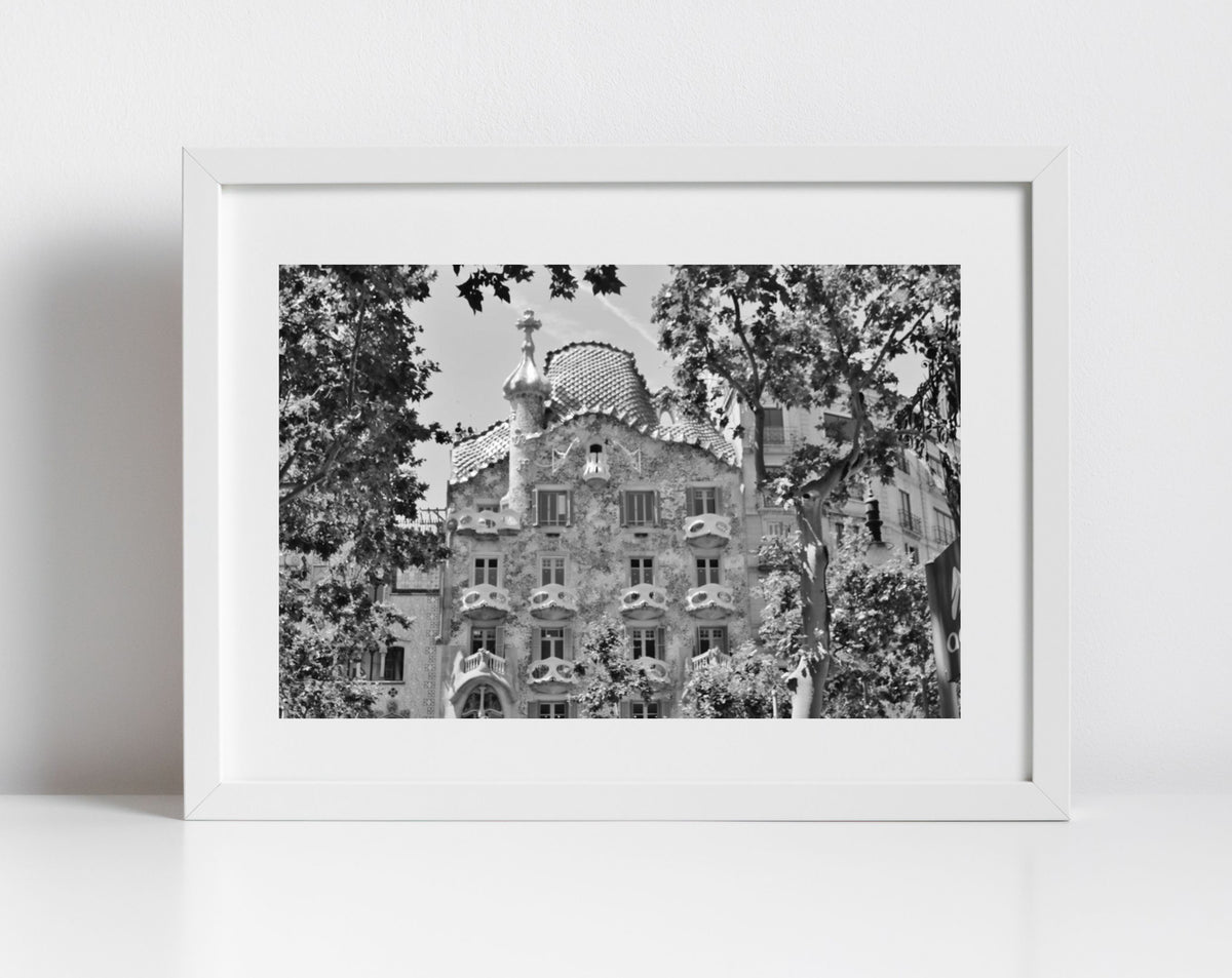 Casa Batlló Gaudi Black And White Photography Art Print
