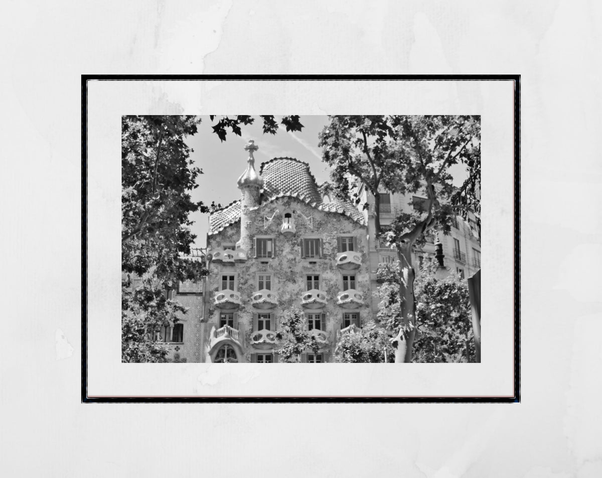 Casa Batlló Gaudi Black And White Photography Art Print