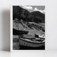 Cefalù Sicily Black And White Photography Boat Print