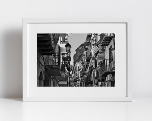 Cefalù Sicily Black And White Print Italy Wall Art Street Photography