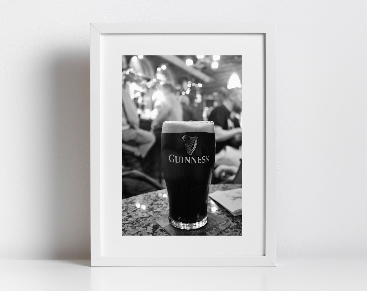 Guinness Poster Irish Pub Black And White Print The Stag's Head Dublin Photography